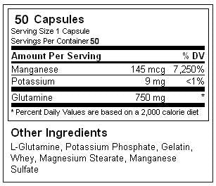 Glutamin 750 mg 100 kapsul