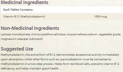 B12 metilkobalamin 1000 mcg - 210 Sublinglual tablete