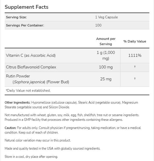 Vitamin C -1000 / z bioflavonoidi - 100 kapsul