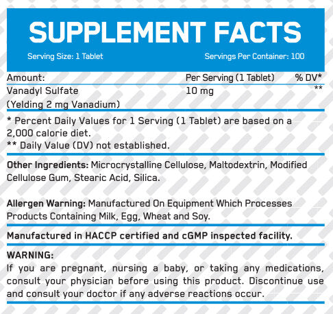 Vanadil sulfat 10 mg / 100 zavihkov
