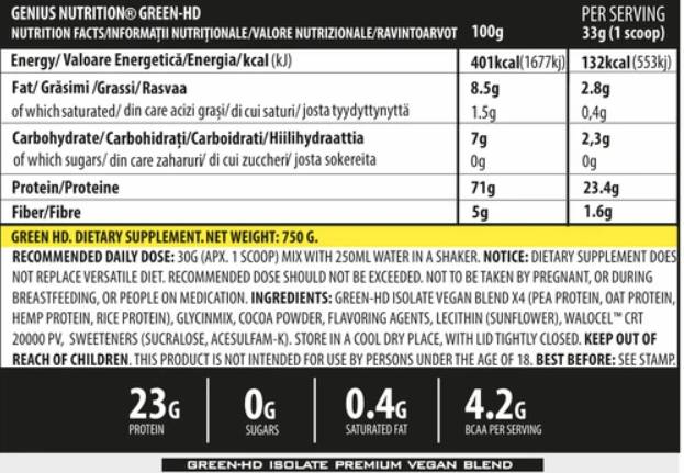 Vegan Green -HD - 750 gramov
