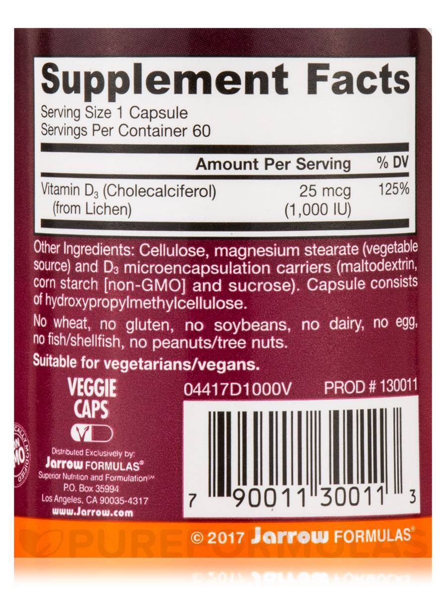 Vegan vitamin D3 1000 iu 60 kapsul