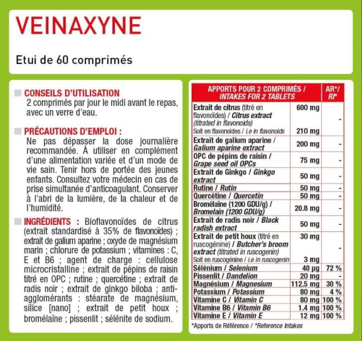 Veinaxyne® | Formula žil nog - 60 tablet