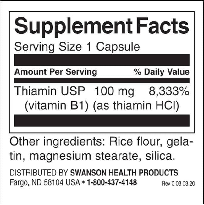 Vitamin B -1 100 mg - 250 kapsul