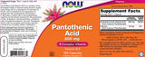 Vitamin B -5 / pantotenska kislina 500 mg - 100 kapsul