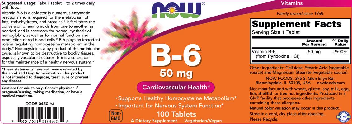 Vitamin B -6 / piridoksin 50 mg - 100 tablet