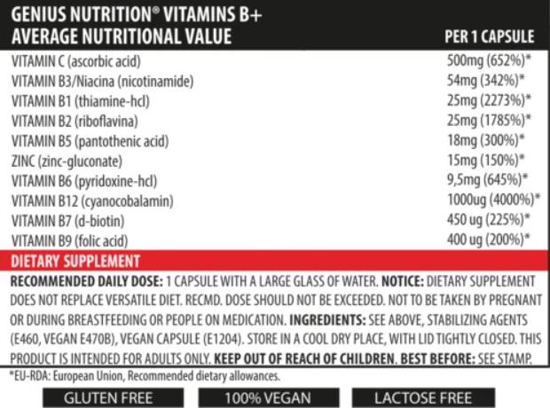 Vitamin B+ - 60 kapsul