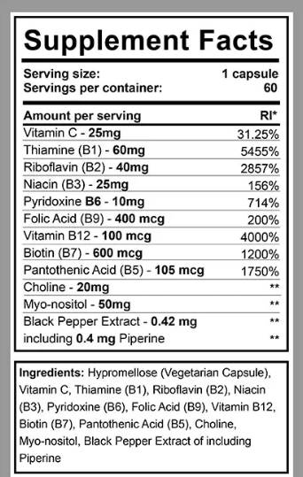 Kompleks vitamina B - 60 kapsul