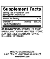 Vitamin B12 500 metilkobalamin hitro raztopljen / 100 jezičkov