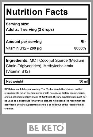 Vitamin B12 v kapljicah | kot metilkobalamin - 30 ml
