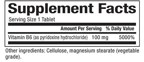 Vitamin B6 100 mg 90 tablet