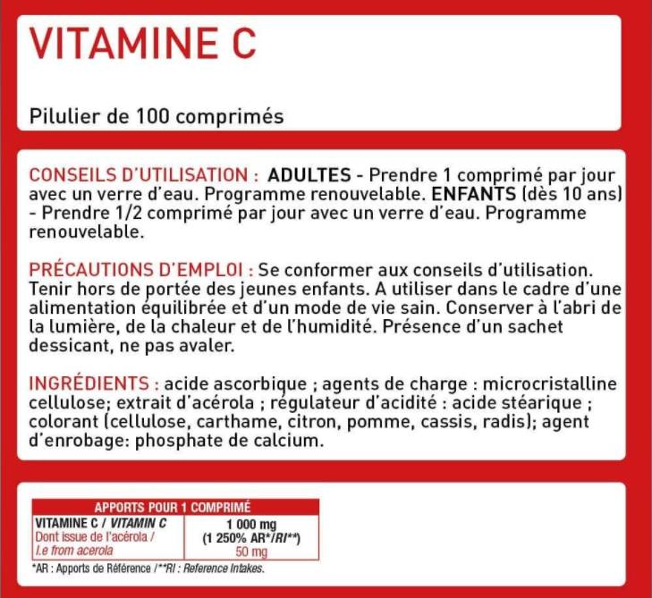 Vitamin C 1000 mg | Veganski prijazni - 100 tablet