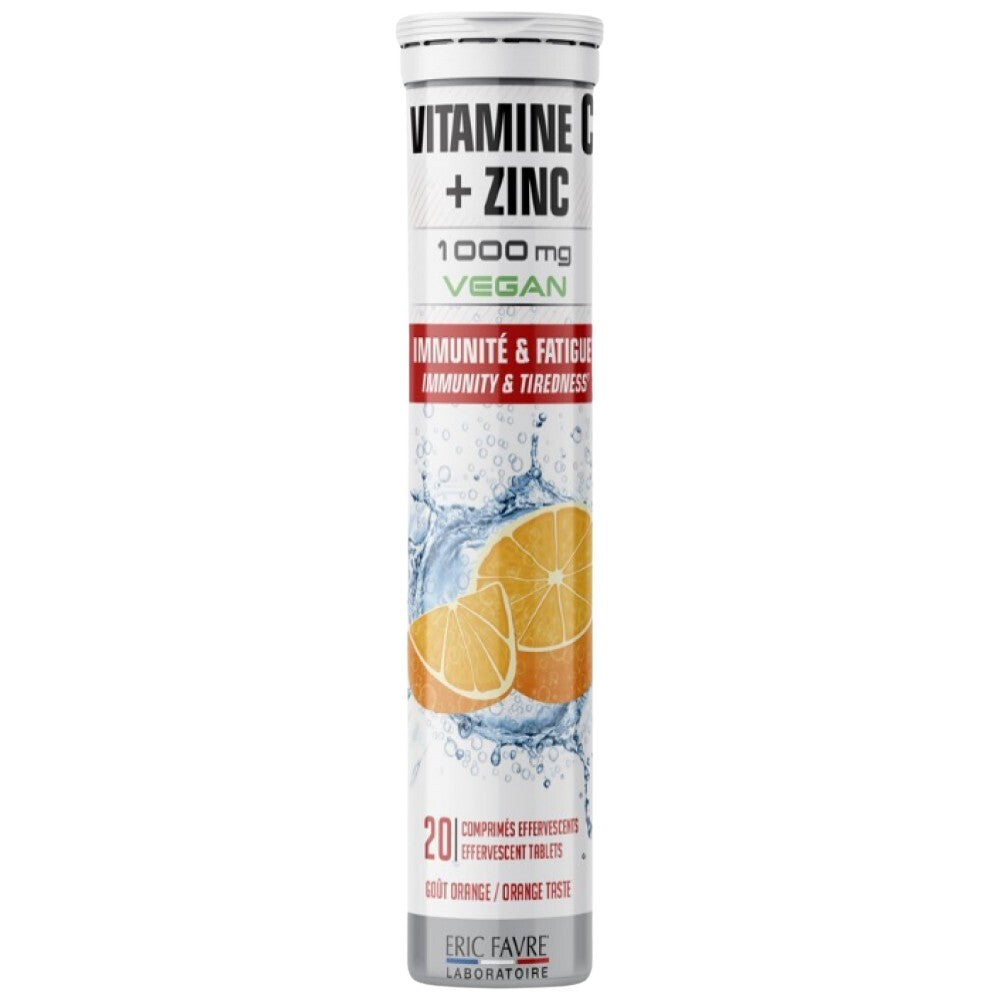 Vitamin C 1000 mg + cinkova šumeča | Veganski prijazni - 20 topnih tablet