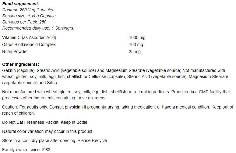Vitamin C -1000 / z bioflavonoidi - 100 kapsul