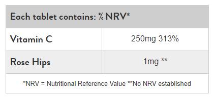 Vitamin C 250 mg | z boki z vrtnicami - 100 tablet