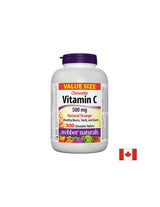 Vitamin C 500 mg žvečljive - Vitamin C 500 mg, 300 žvečljivih tablet <tc>Webber Naturals</tc>