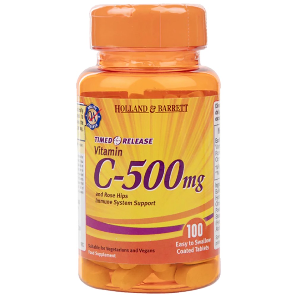 Vitamin C 500 mg / časovno sproščanje z boki in bioflavonoidi - 100 Capletov
