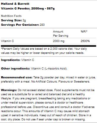 Vitamin C v prahu - 567 gramov