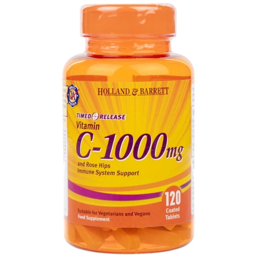 Vitamin C časovno sprostitev 1000 mg | Z boki z vrtnicami - 120 tablet