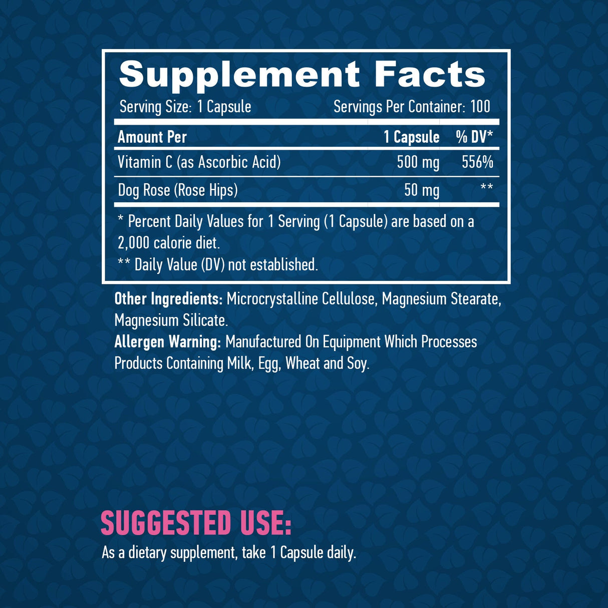 Vitamin C z vrtnimi boki 500 mg / 100 kape.