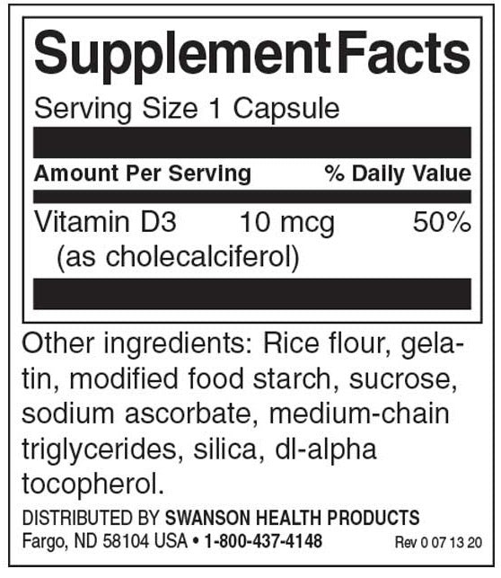 Vitamin D -3 400 IU - 250 kapsul