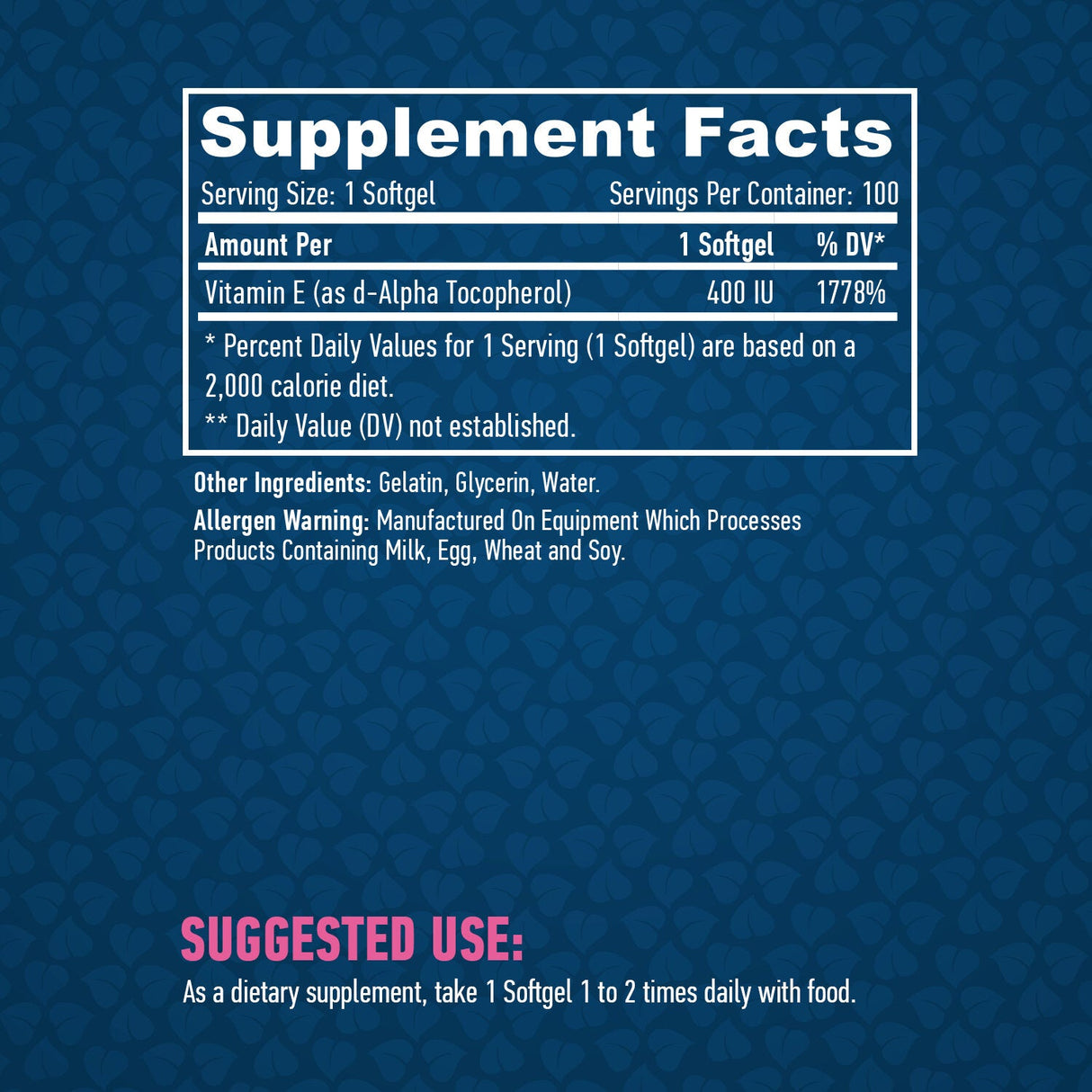 Vitamin E 400 iu / 100 softgelov