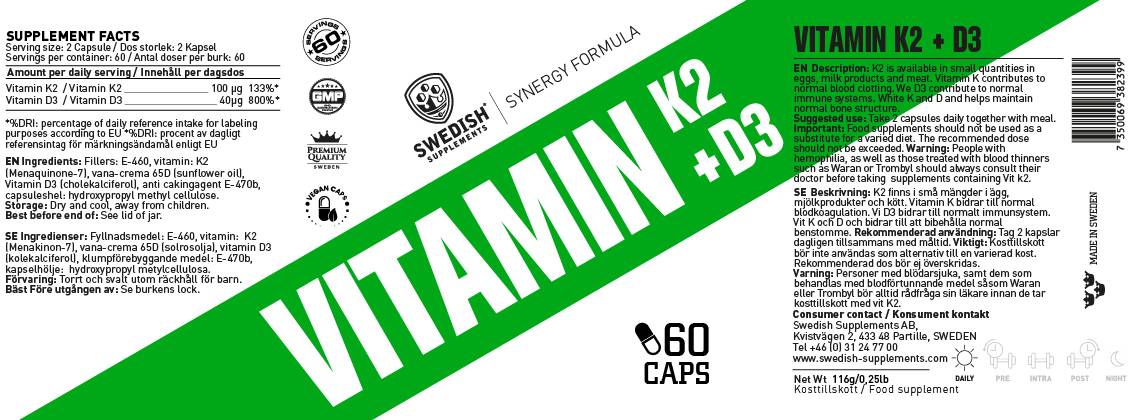 Vitamin K2 + D3 60 kapsul