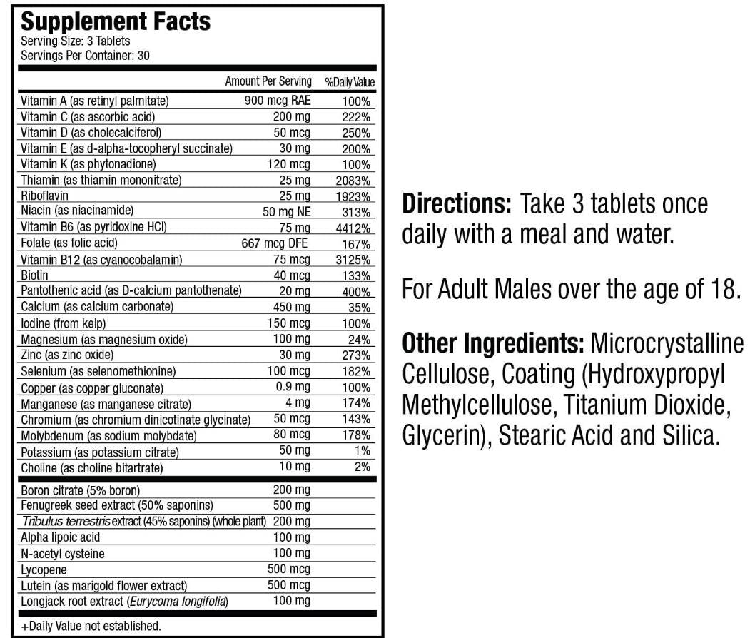 Vitamin T | Multi -vitamin za moške - 90 tablet