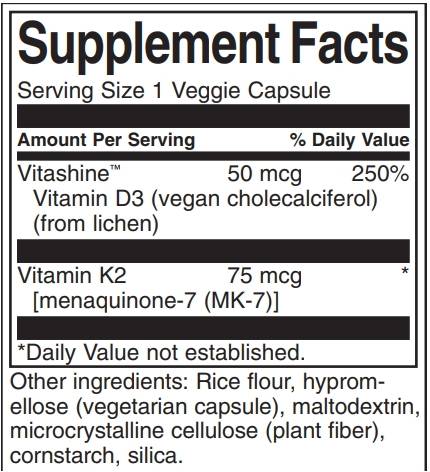 Kapsule vitaminov D3 in K2 60