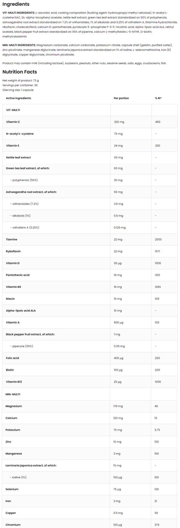 Kapsule Vitandmin Sport / Vit-Multi in Min-Multi Formula 2 x 30
