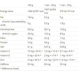 Napetostna energija torta s kofeinom 65 g 25 x 65 gramov
