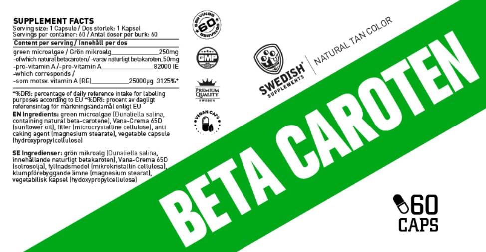 Beta karoten naravni 25000 iu - 60 kapsul