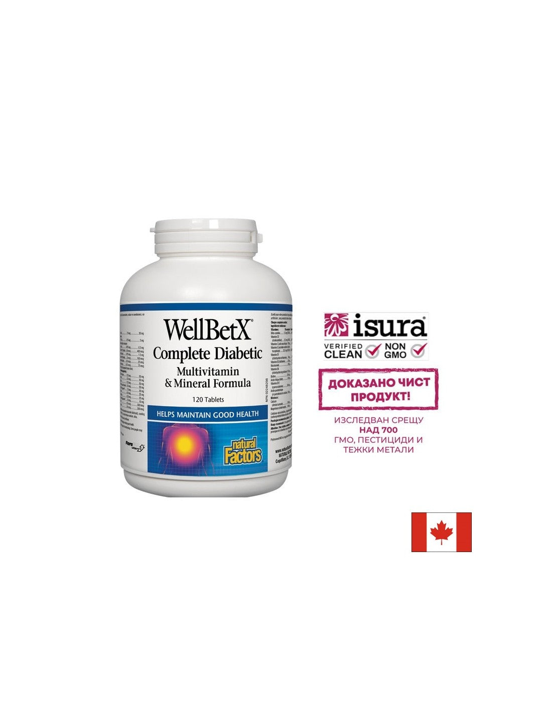 WellBetX® Complete Diabetic/ Multivitamini za diabetike x 120 tablet <tc>Natural Factors</tc>