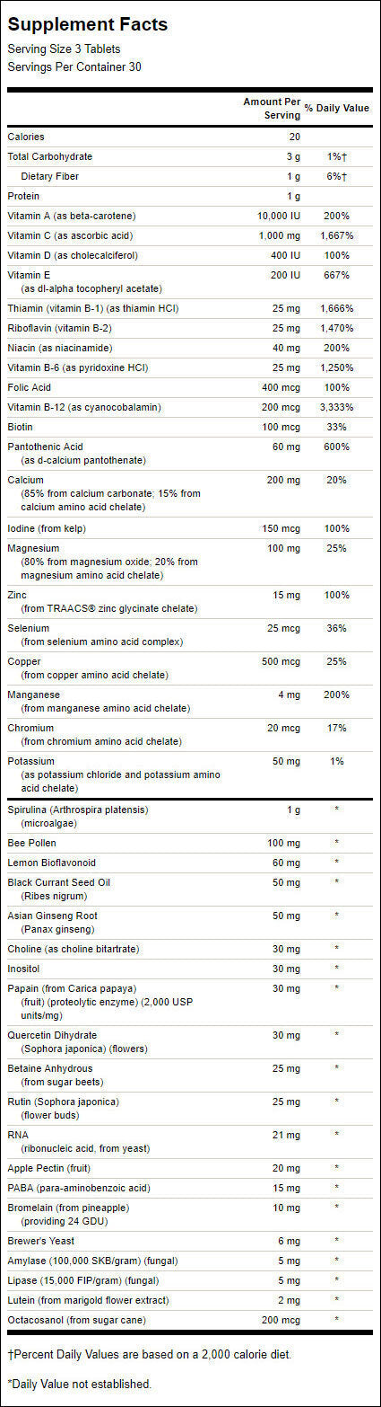 Več formula Whole Food - 90 tablet