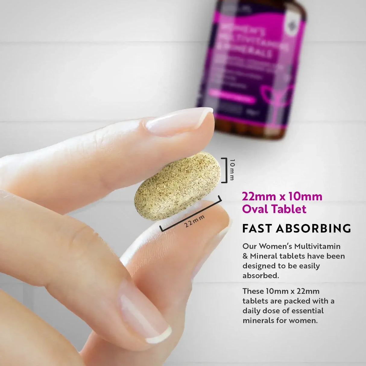 Ženske multivitamine z biotinom in hialuronsko kislino 180 veganskih tablet