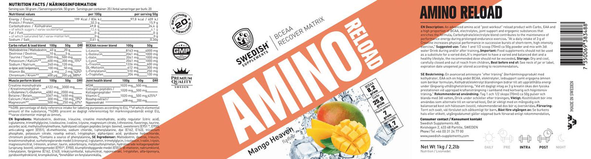 Amino Reload | Bceaa Recover Matrix - 1000 gramov