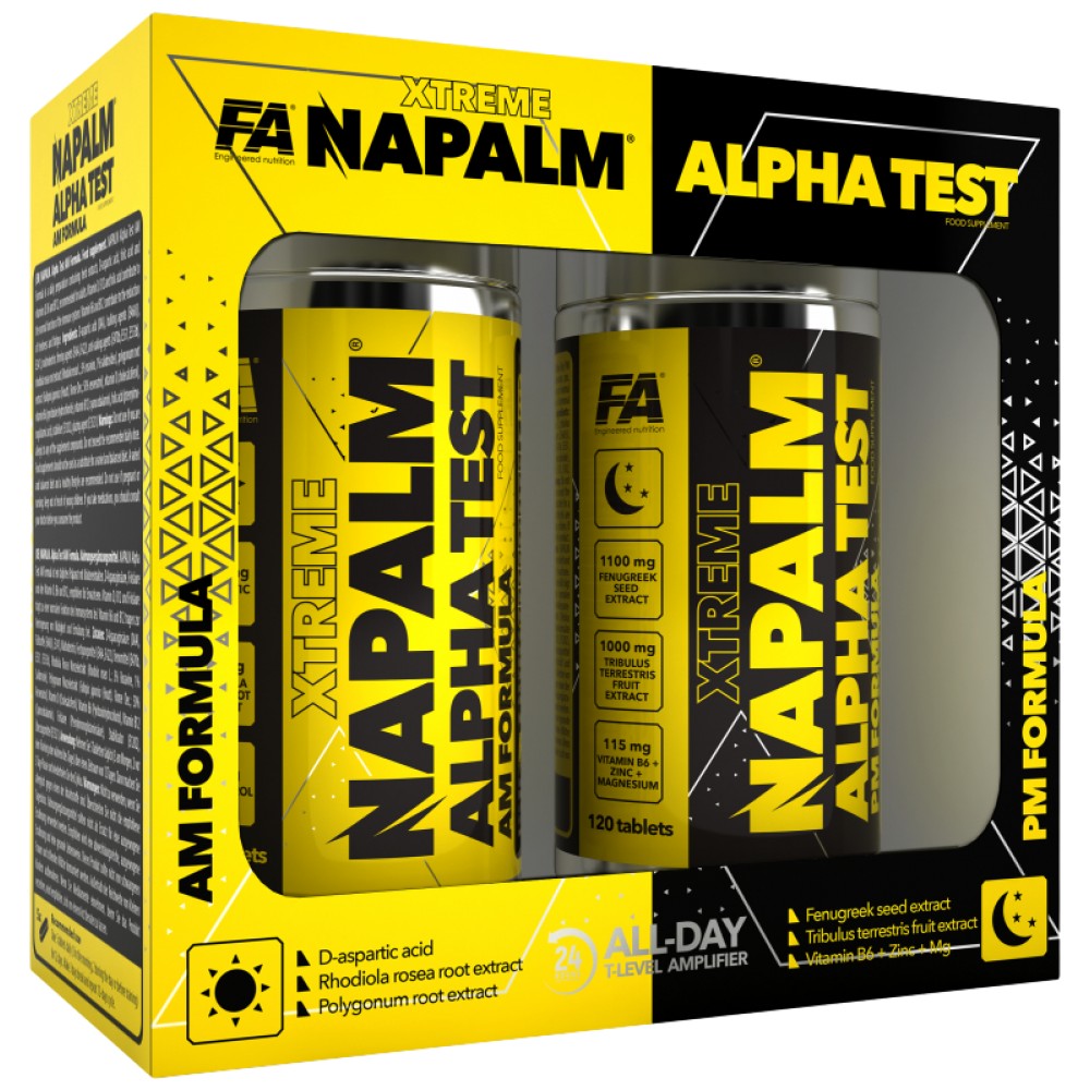 Xtreme Napalm Alpha Test | AM & PM Formula - 120 + 120 tablet