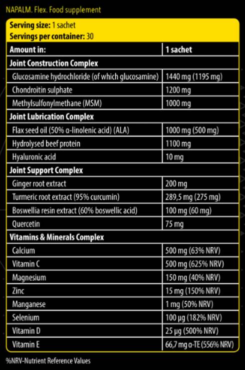 Xtreme Napalm Flex | Napredna skupna formula - 30 paketov