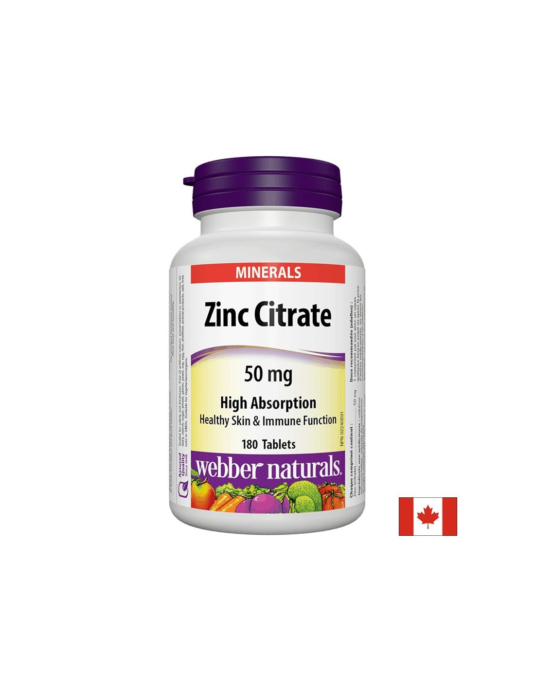 Cinkov citrat / cink (citrat), 50 mg, 180 tablet