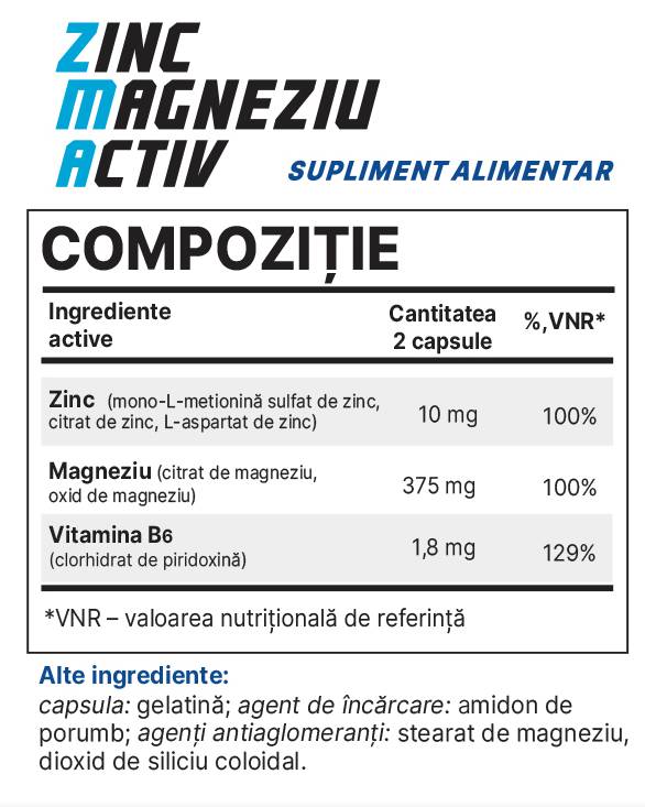 Cink magnezij aktiven - 60 kapsul