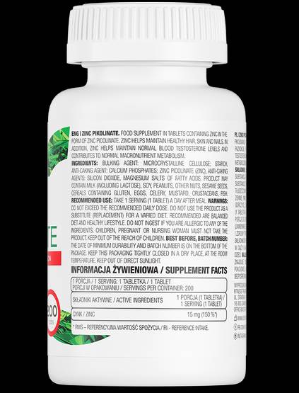 Cink picolinate 15 mg / omejena izdaja 200 tablet