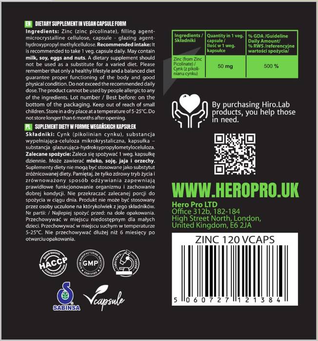 Cink picolinate 50 mg 120 kapsul