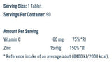 Cinkova vitalnost | 15 mg cinka bisglicinata - 90 kapsul