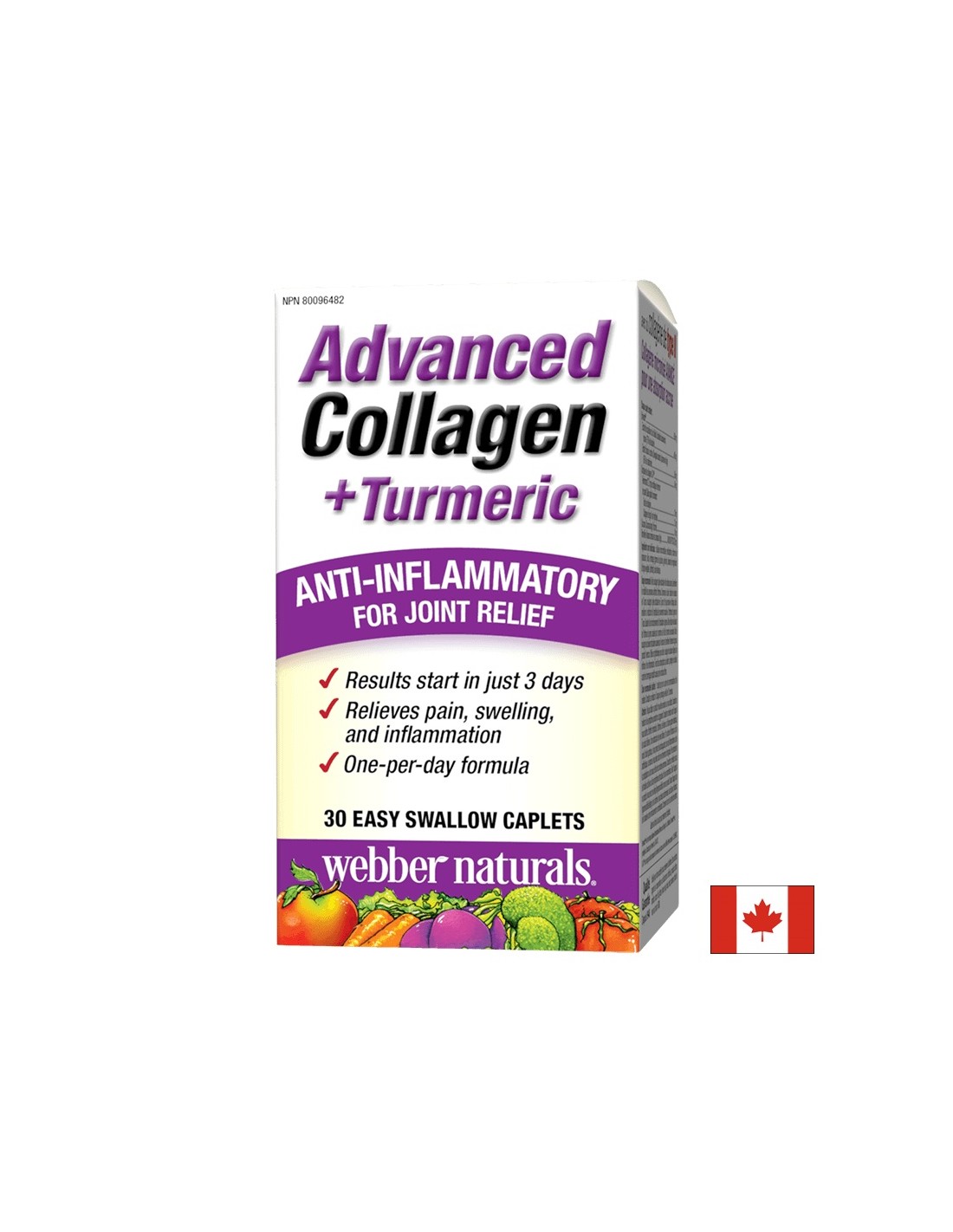 Advanced Collagen + Kurkuma / Kolagen in kurkuma za zdravje sklepov, 30 mini kapsul <tc>Webber Naturals</tc>
