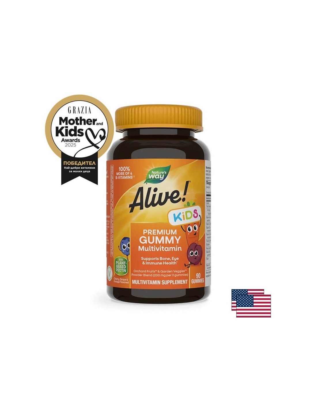 <tc>Alive</tc>! - <tc>Alive</tc>! Nature's Way Premium multivitamin za otroke, 90 mehkih gelov