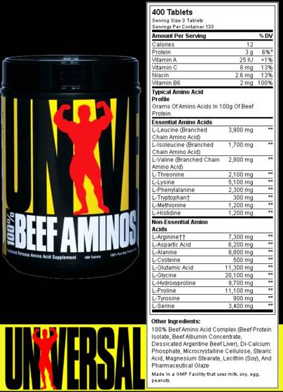 100% govejega amino - 400 tablet
