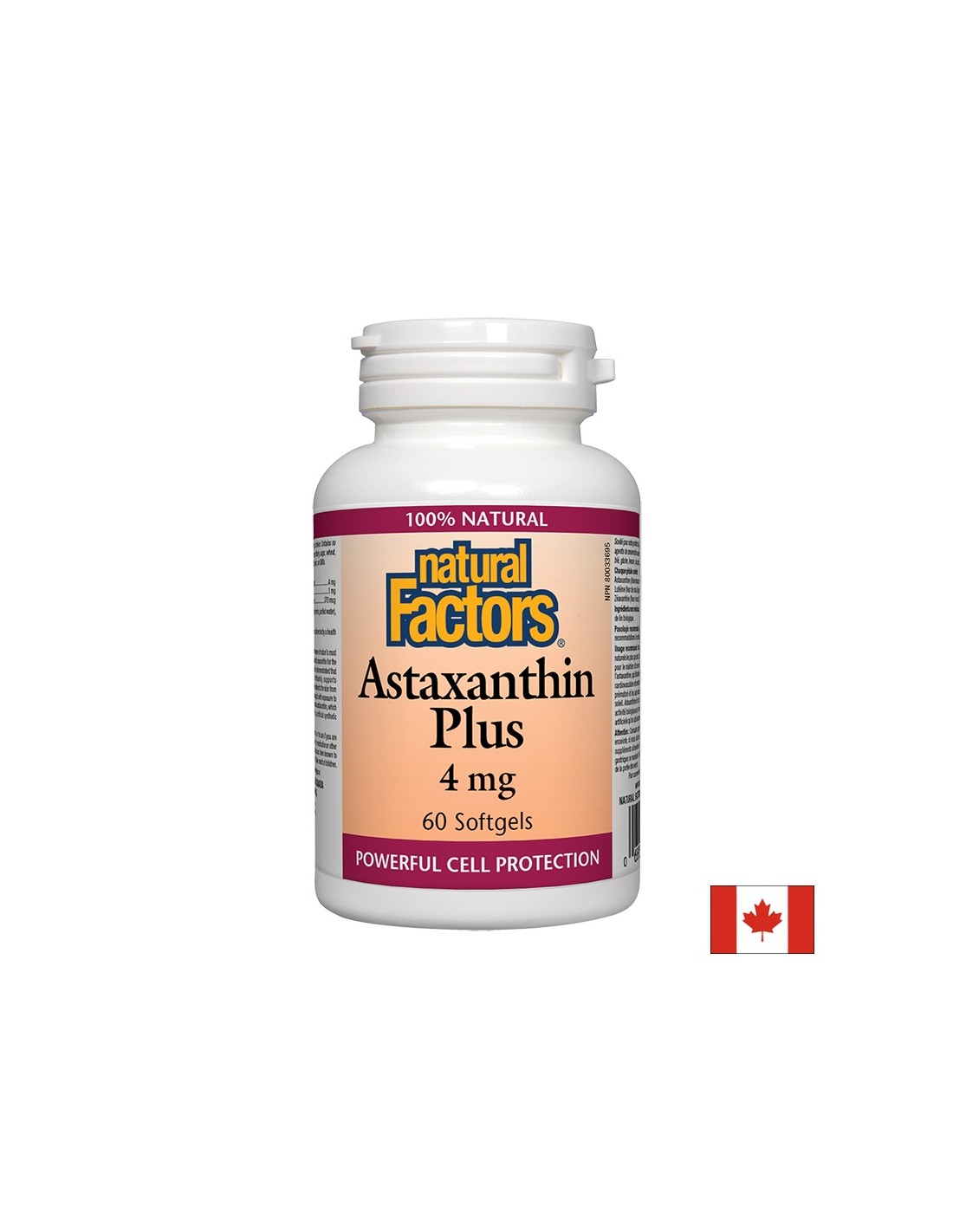 Astaxanthin Plus/ astaksantin + lutein in zeaksantin 4 mg x 60 mehkih kapsul <tc>Natural Factors</tc>