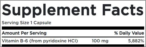 Vitamin B6 100 mg / piridoksin - 100 kapsul