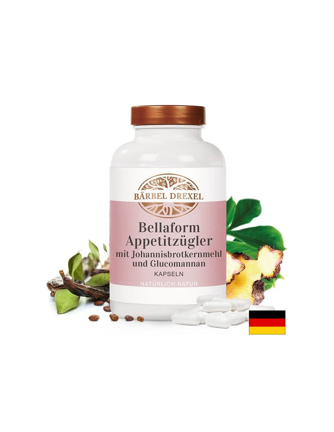 Bellaform Appetitzügler mit Johannisbrotkernmehl und Glucomannan/ Glukomanan z rožičem, 180 kapsul <tc>Bärbel Drexel</tc>