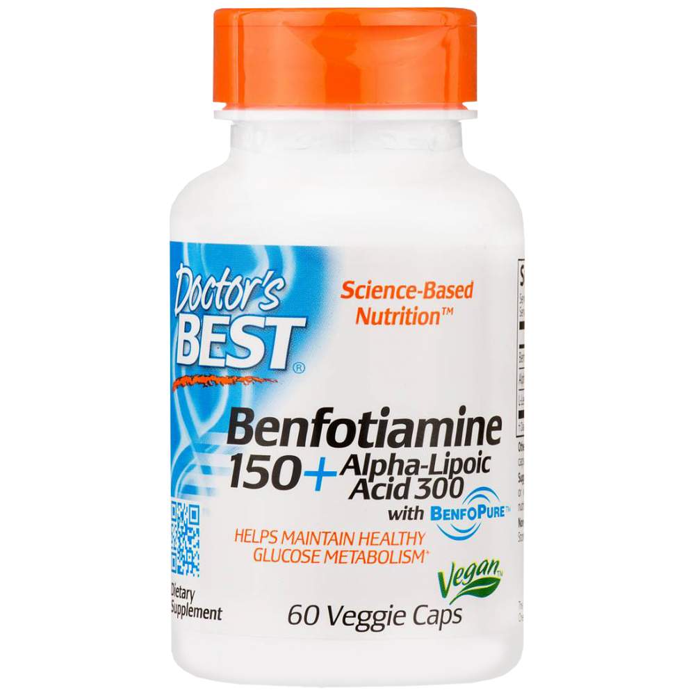 Najboljši benfotiamin 150 mg + alfa lipojska kislina 300 mg - 60 kapsul